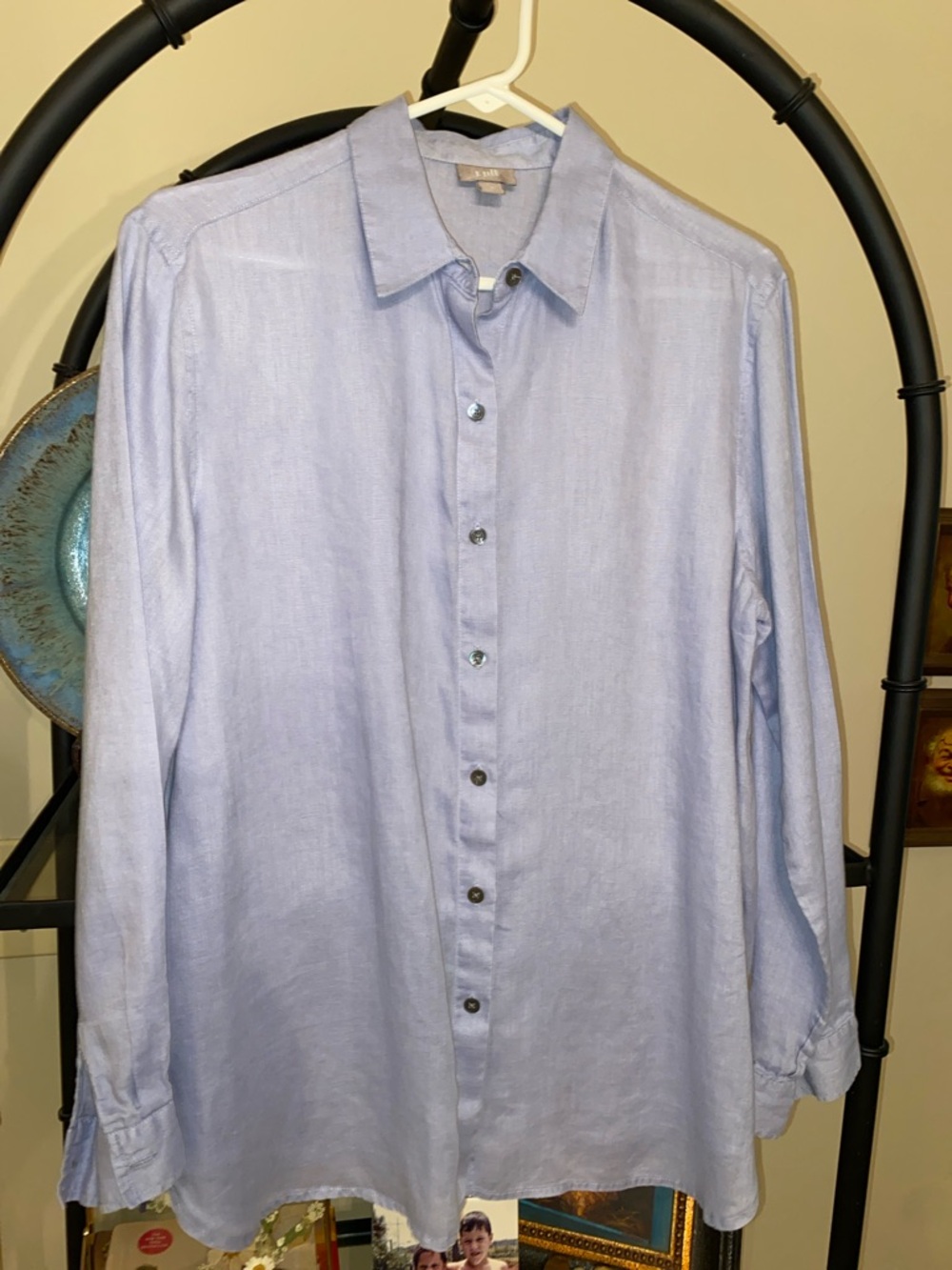 J. Jill Lavender Collared Button-Front Shirt